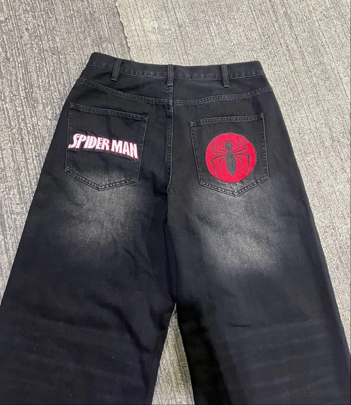 Spider-Man Detail Baggy Unisex Jean - Görsel 2